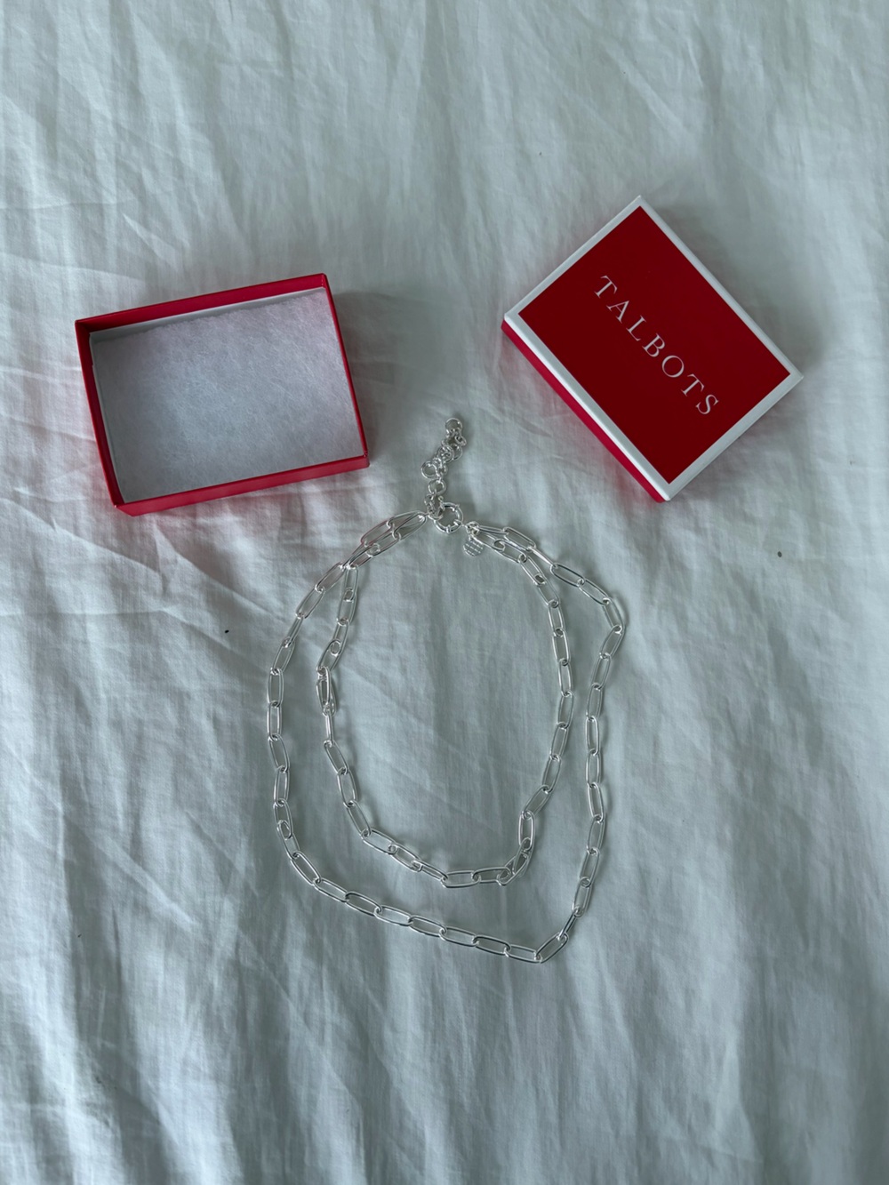 Talbots Silver-Tone Layered Paperclip Necklace